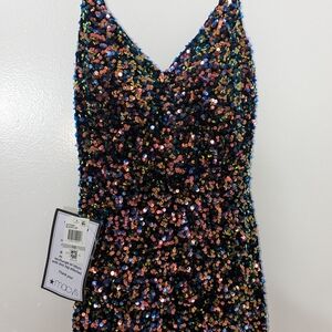 B Darlin Multicolor Sequin Dress